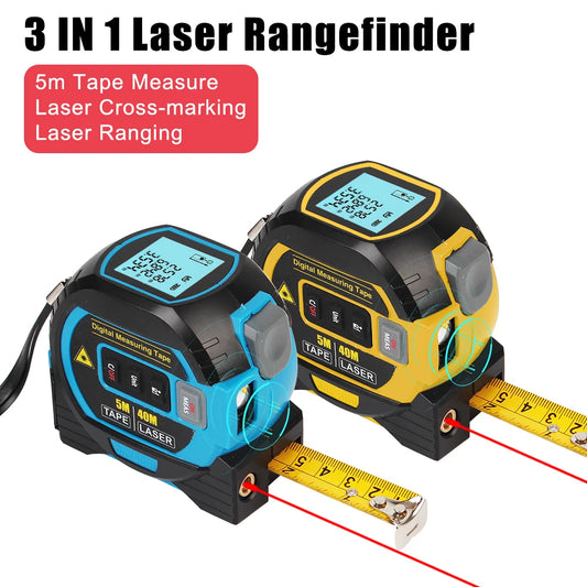 3 in 1 Laser Rangefinder 5M Tape Measure Ruler