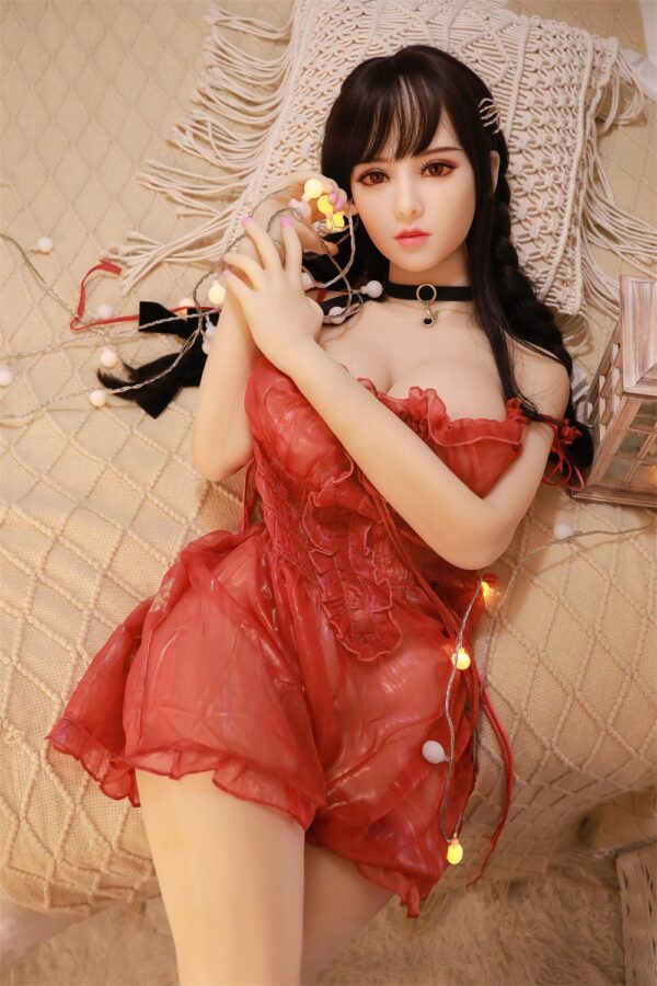 Melody FULL-SIZED  REALISTIC LOVE DOLLS & SEX DOLL, A beautiful girl in red with a braid  Height 5′ 2″ (158cm)