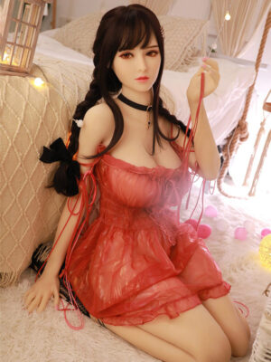 Melody FULL-SIZED  REALISTIC LOVE DOLLS & SEX DOLL, A beautiful girl in red with a braid  Height 5′ 2″ (158cm)