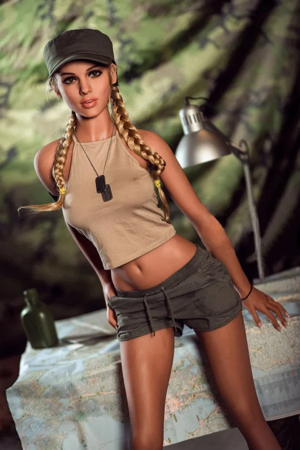 Sofia SEX DOLL Cute Golden Braided Female Soldier 5′ 5″ (166cm)