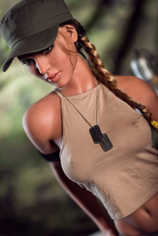 Sofia SEX DOLL Cute Golden Braided Female Soldier 5′ 5″ (166cm)