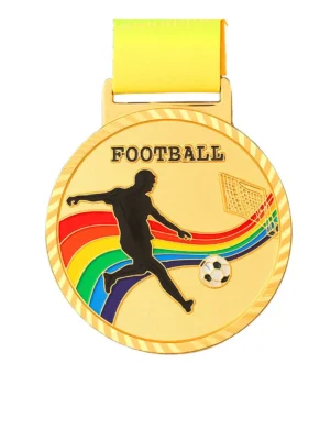 Rainbow Kick Football Medal