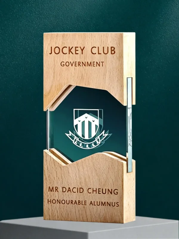 Premium Beech Crystal Recognition Trophy