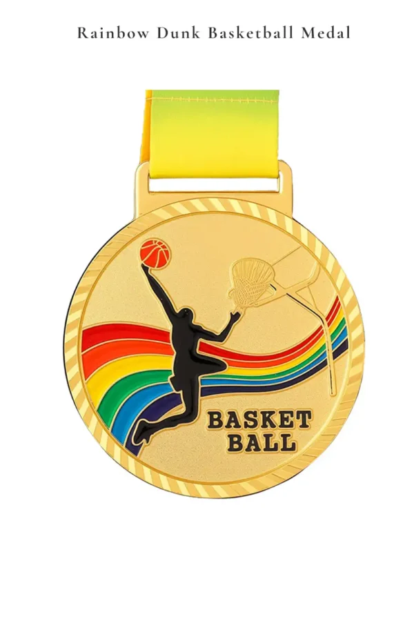 Rainbow Dunk Basketball Medal