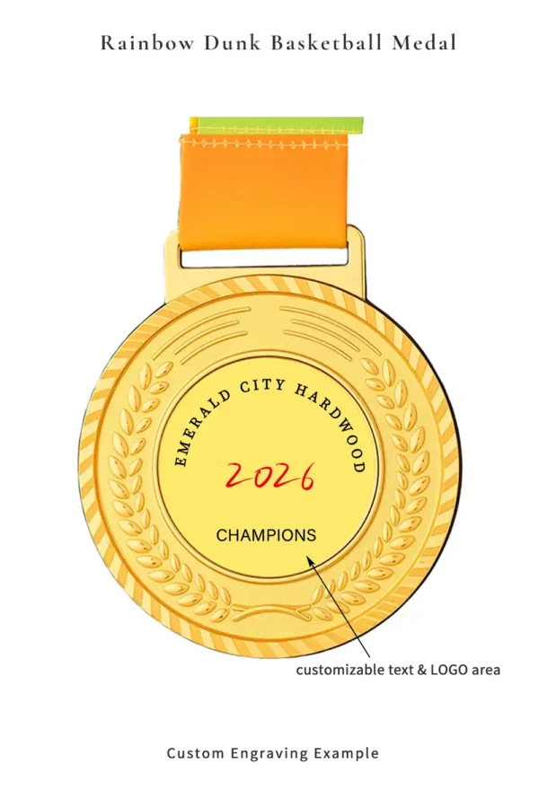 Rainbow Dunk Basketball Medal