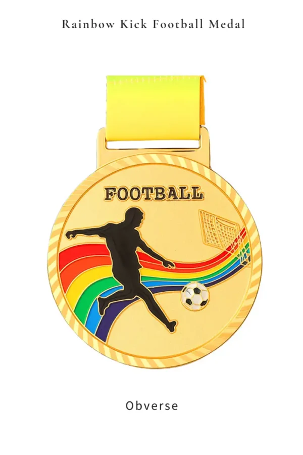 Rainbow Kick Football Medal