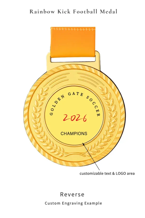 Rainbow Kick Football Medal