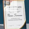Sapele Gold Aluminum Certificate Frame