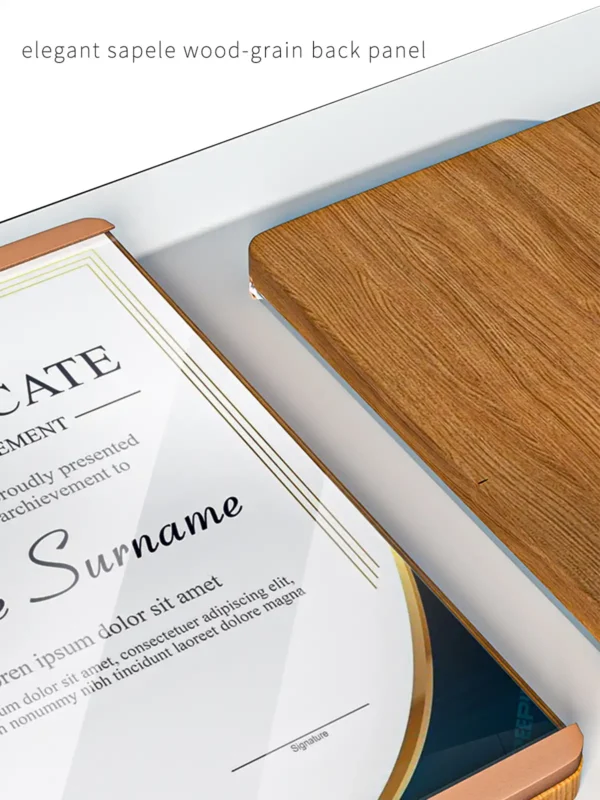 Sapele Gold Aluminum Certificate Frame