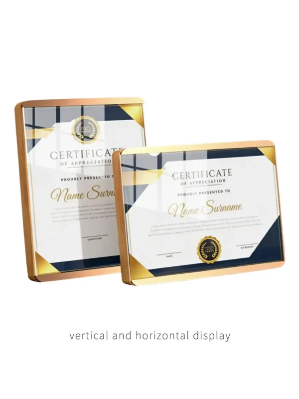 Sapele Gold Aluminum Certificate Frame
