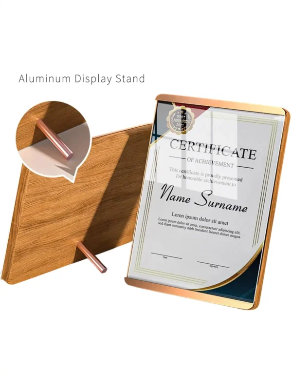 Sapele Gold Aluminum Certificate Frame