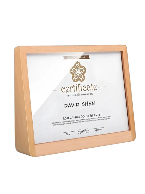 Beechwood Bevel Certificate Frame