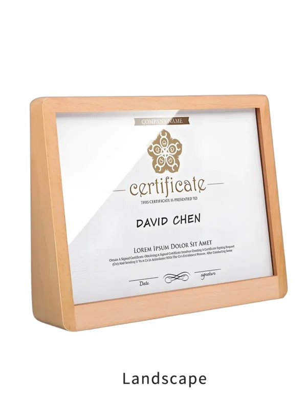 Beechwood Bevel Certificate Frame